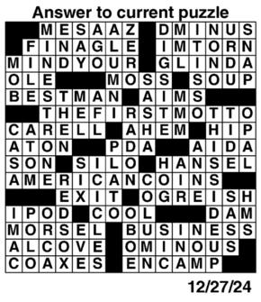 Answers to Previous Crossword