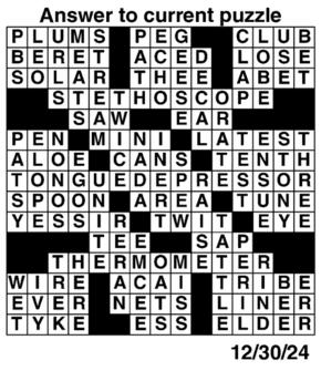 Answers to Previous Crossword