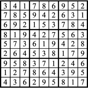 Answers to Previous Sudoku Puzzle