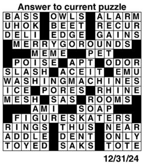 Answers to Previous Crossword