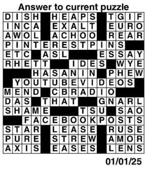 Answers to Previous Crossword