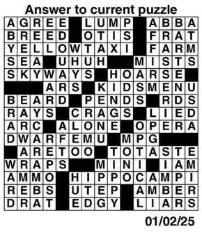 Answers to Previous Crossword