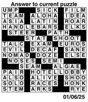 Answers to Previous Crossword