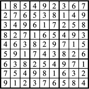 Answers to Previous Sudoku Puzzle