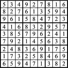 Answers to Previous Sudoku Puzzle