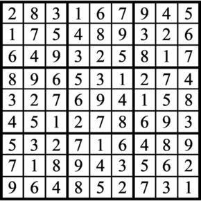 Answers to Previous Sudoku Puzzle