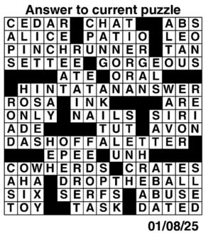 Answers to Previous Crossword