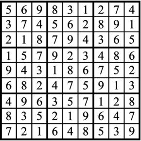 Answers to Previous Sudoku Puzzle