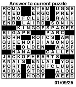 Answers to Previous Crossword