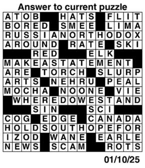 Answers to Previous Crossword