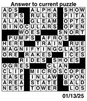 Answers to Previous Crossword