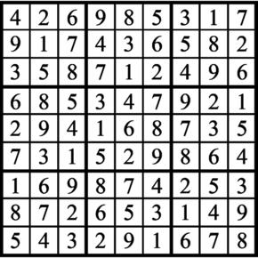 Answers to Previous Sudoku Puzzle