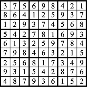 Answers to Previous Sudoku Puzzle