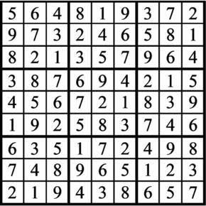 Answers to Previous Sudoku Puzzle