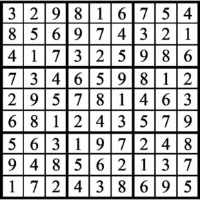 Answers to Previous Sudoku Puzzle