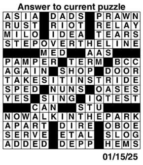 Answers to Previous Crossword