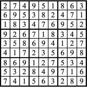 Answers to Previous Sudoku Puzzle