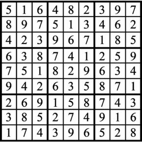 Answers to Previous Sudoku Puzzle