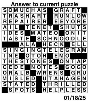 Answers to Previous Crossword