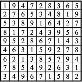 Answers to Previous Sudoku Puzzle