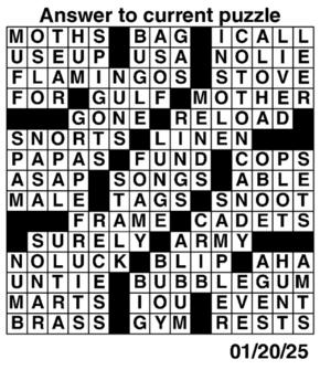 Answers to Previous Crossword