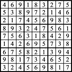 Answers to Previous Sudoku Puzzle