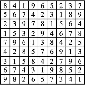 Answers to Previous Sudoku Puzzle