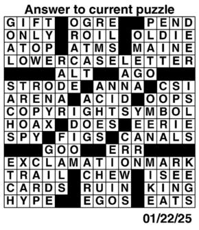 Answers to Previous Crossword