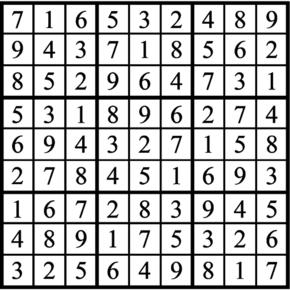 Answers to Previous Sudoku Puzzle