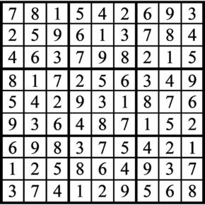 Answers to Previous Sudoku Puzzle