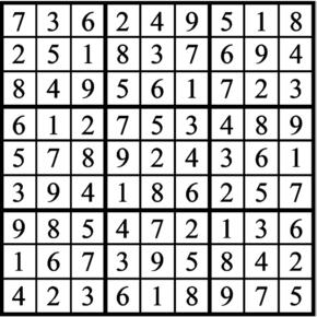 Answers to Previous Sudoku Puzzle