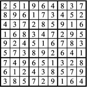 Answers to Previous Sudoku Puzzle