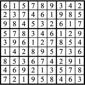 Answers to Previous Sudoku Puzzle