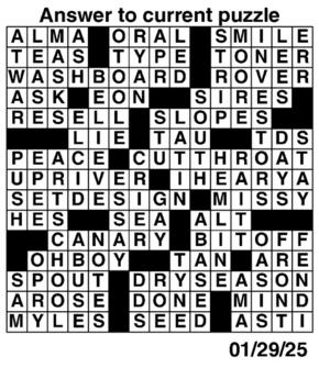 Answers to Previous Crossword