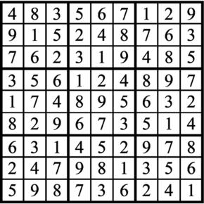 Answers to Previous Sudoku Puzzle