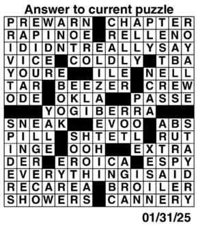 Answers to Previous Crossword