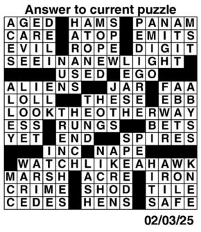 Answers to Previous Crossword