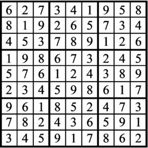 Answers to Previous Sudoku Puzzle