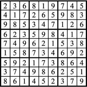 Answers to Previous Sudoku Puzzle