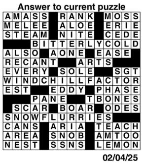 Answers to Previous Crossword