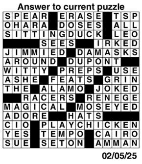 Answers to Previous Crossword