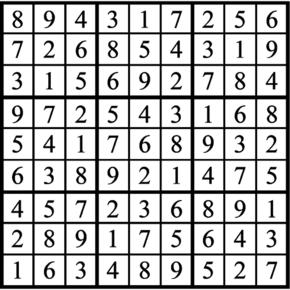 Answers to Previous Sudoku Puzzle