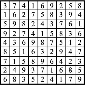 Answers to Previous Sudoku Puzzle