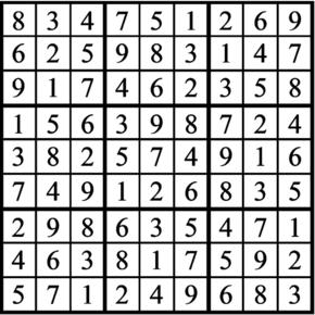 Answers to Previous Sudoku Puzzle