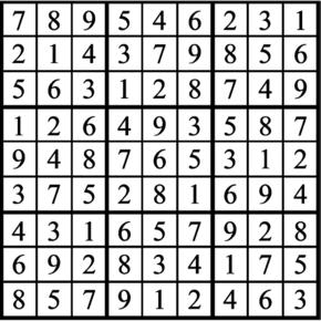 Answers to Previous Sudoku Puzzle