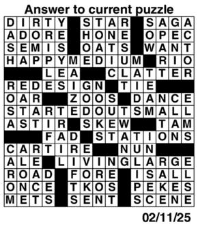 Answers to Previous Crossword