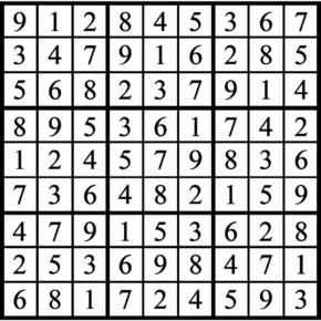 Answers to Previous Sudoku Puzzle