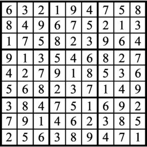 Answers to Previous Sudoku Puzzle