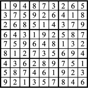 Answers to Previous Sudoku Puzzle