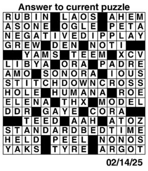 Answers to Previous Crossword